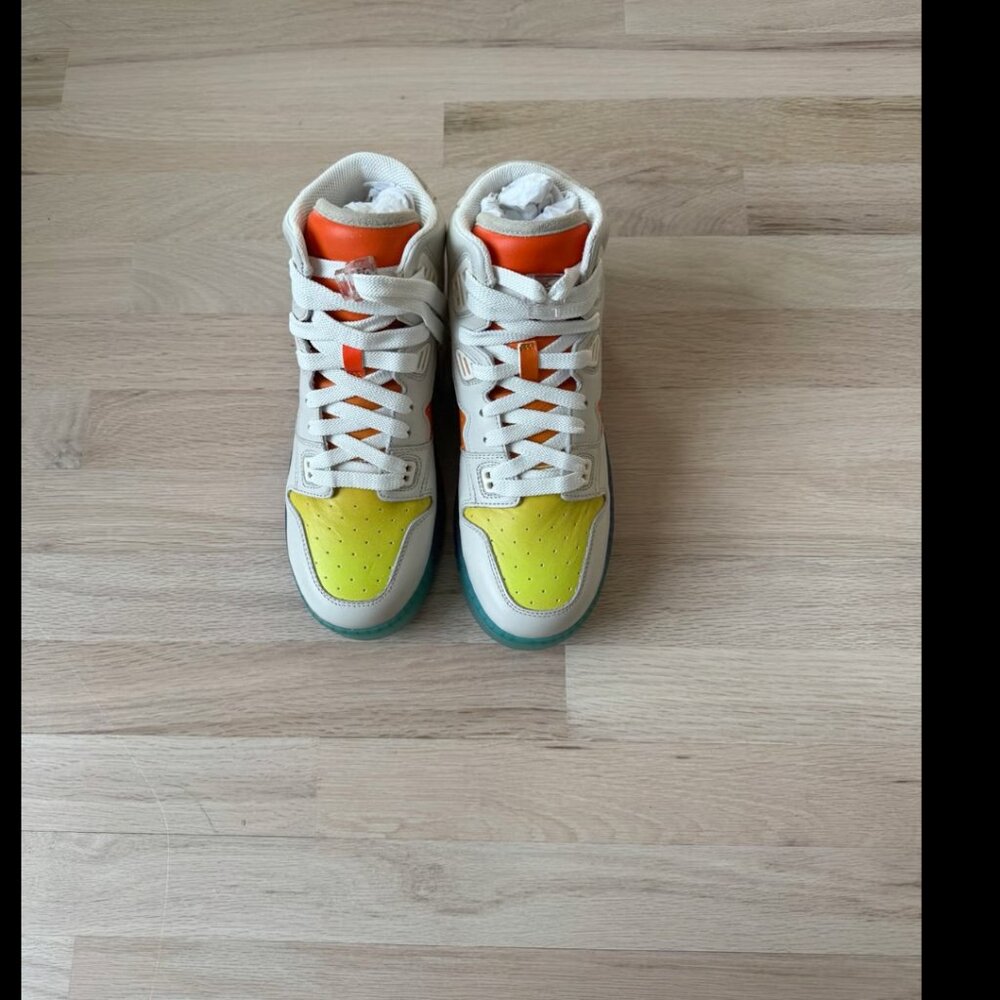 ACNE STUDIOS Colour-block High-top Sneakers In Off White multi Size 39 - Picture 5 of 6